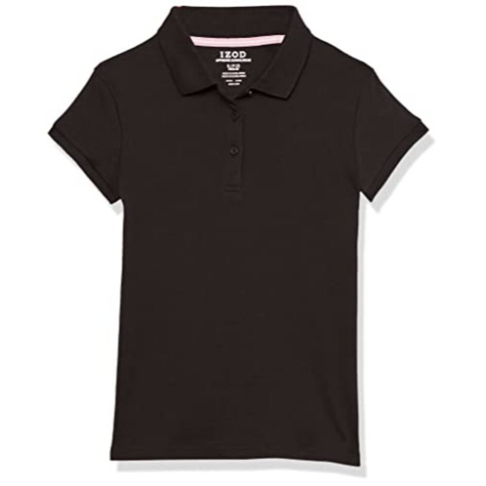 IZOD BLACK Girls  School Uniform Short Sleeve Interlock Polo Shirt  US 2T